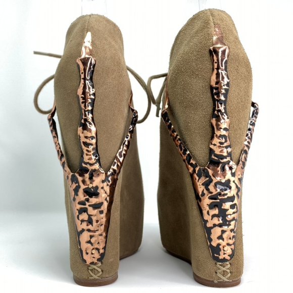 Jeffrey Campbell Suede Damsel Claw Platform Wedges - Picture 2 of 7